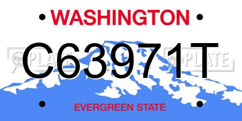 C63971T Washington License Plate