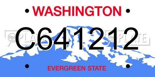 C641212 Washington License Plate