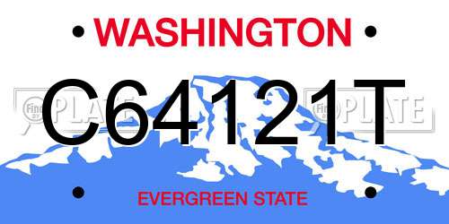 C64121T Washington License Plate