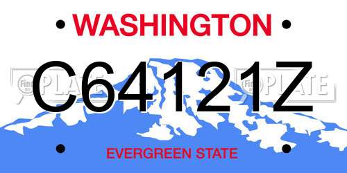 C64121Z Washington License Plate