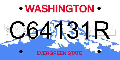 C64131R Washington License Plate
