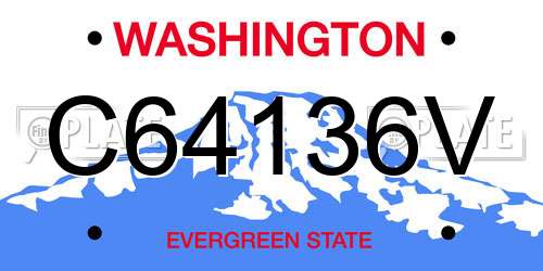 C64136V Washington License Plate