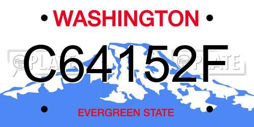 C64152F Washington License Plate