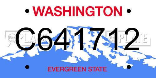 C641712 Washington License Plate