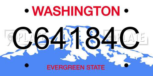 C64184C Washington License Plate