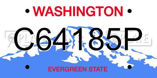 C64185P Washington License Plate