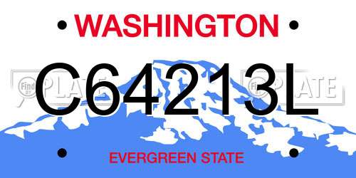 C64213L Washington License Plate
