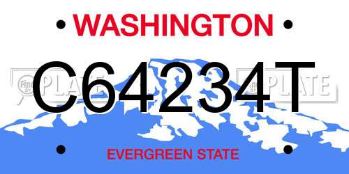 C64234T Washington License Plate