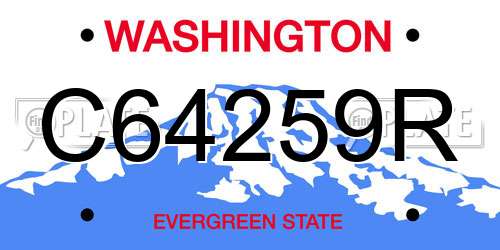 C64259R Washington License Plate
