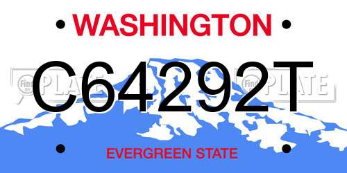 C64292T Washington License Plate