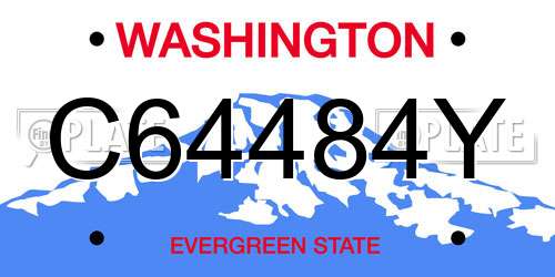 C64484Y Washington License Plate
