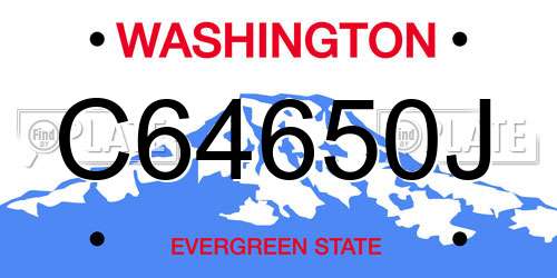 C64650J Washington License Plate
