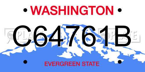 C64761B Washington License Plate