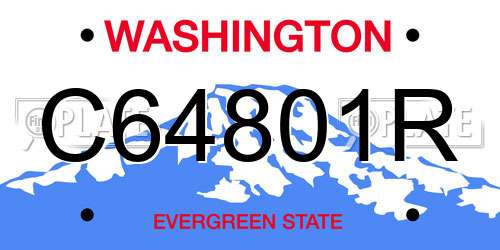 C64801R Washington License Plate