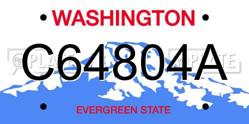 C64804A Washington License Plate