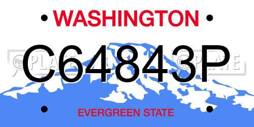 C64843P license plate in WA state