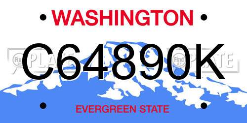 C64890K Washington License Plate