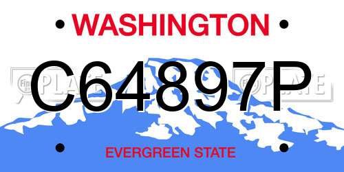 C64897P Washington License Plate