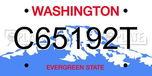 C65192T Washington License Plate