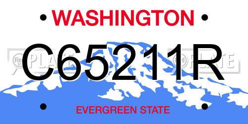 C65211R Washington License Plate