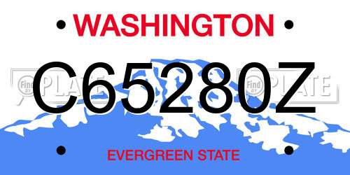 C65280Z Washington License Plate