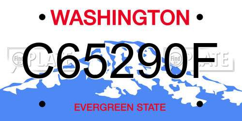 C65290F Washington License Plate