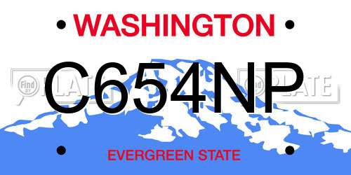 C654NP Washington License Plate
