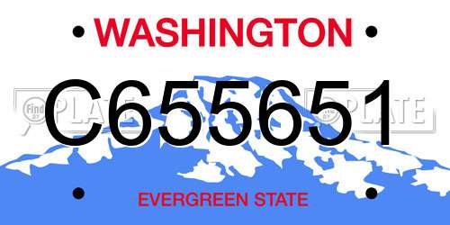 C655651 Washington License Plate