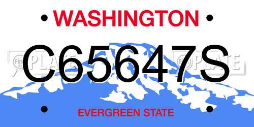 C65647S Washington License Plate