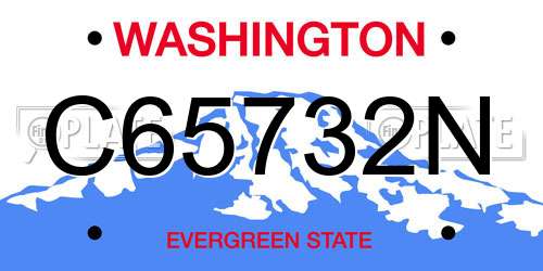 C65732N Washington License Plate