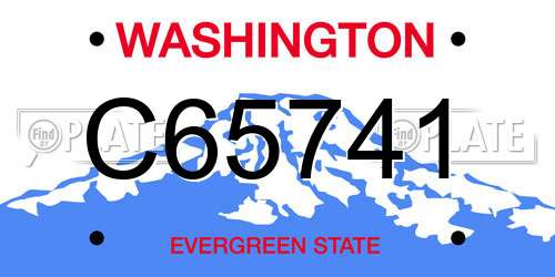 C65741 Washington License Plate