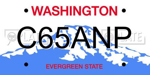 C65ANP Washington License Plate
