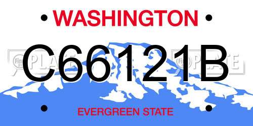 C66121B Washington License Plate