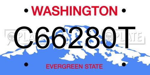 C66280T Washington License Plate