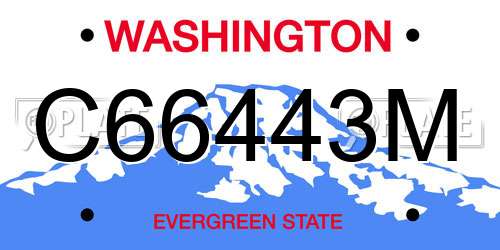 C66443M Washington License Plate