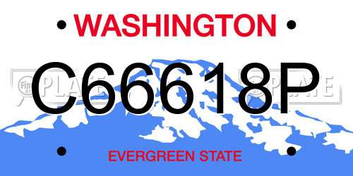 C66618P Washington License Plate