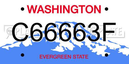 C66663F Washington License Plate