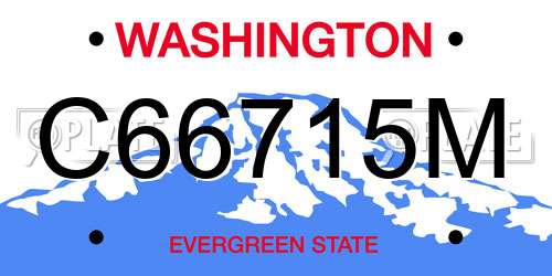 C66715M Washington License Plate