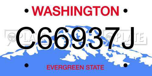C66937J Washington License Plate