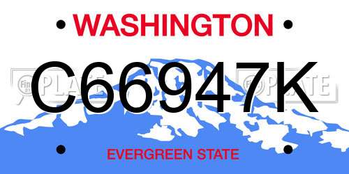 C66947K Washington License Plate