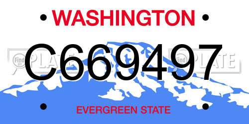 C669497 Washington License Plate