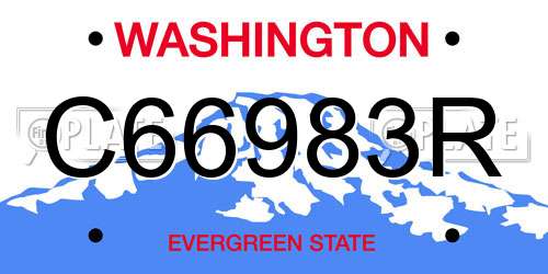 C66983R Washington License Plate