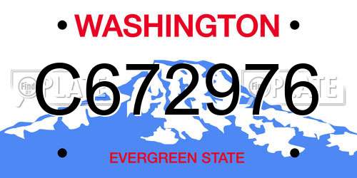 C672976 Washington License Plate