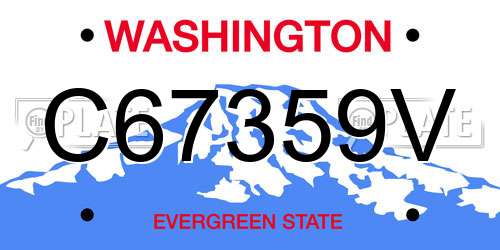 C67359V Washington License Plate