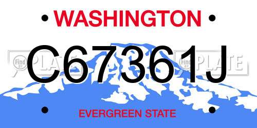 C67361J Washington License Plate