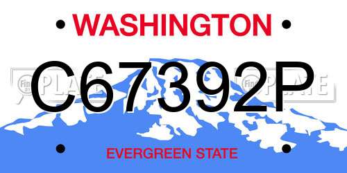 C67392P Washington License Plate