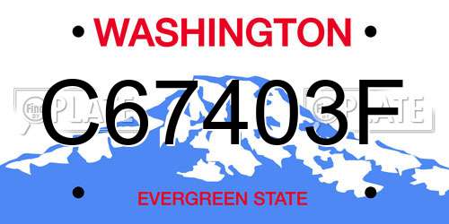 C67403F Washington License Plate