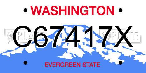 C67417X Washington License Plate
