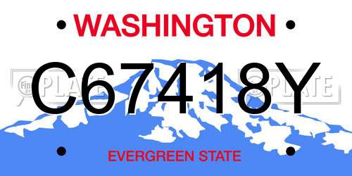 C67418Y Washington License Plate