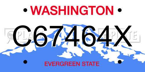 C67464X Washington License Plate